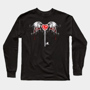 Key with Vampire Heart Long Sleeve T-Shirt